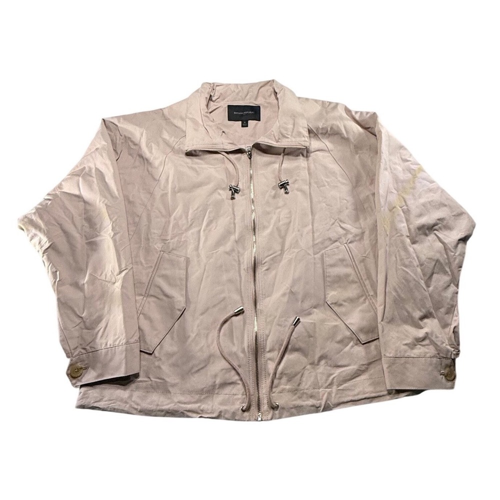 Banana Republic Utility Jacket Womens Small Blush Pink Full Zip Lightweight Coat